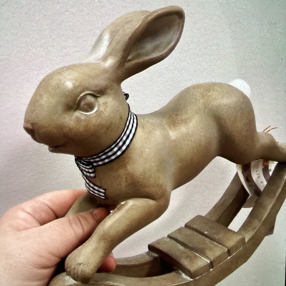 New Jolie Fleur Easter Rocking Bunny Decor - Picture 2 of 8